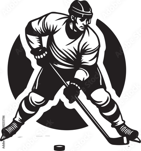 Photography "American Ice Hockey Team Silhouette Emblem | Winged Sports Crest Design"