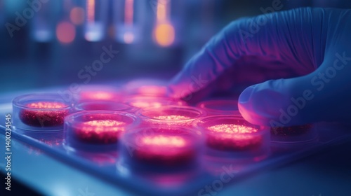 Obraz na płótnie a realistic microscopic view of cells in anaphase, w salonie