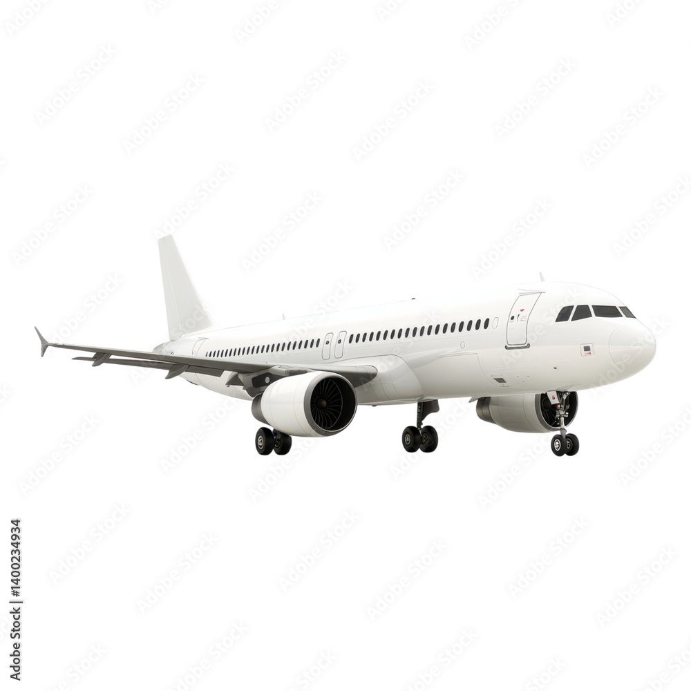 A sleek, modern airplane designed for efficient travel, featuring prominent engines and a streamlined fuselage. A sleek, modern airplane designed for efficient travel, featuring prominent engines and a streamlined fuselage.