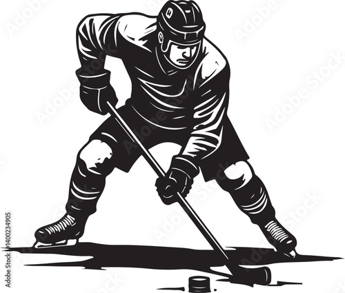"American Ice Hockey Team Silhouette Emblem | Winged Sports Crest Design"
