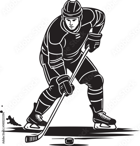 Photography "American Ice Hockey Team Silhouette Emblem | Winged Sports Crest Design"