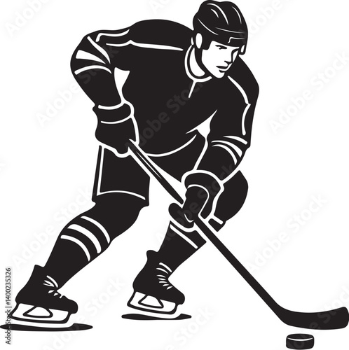 Photography "American Ice Hockey Team Silhouette Emblem | Winged Sports Crest Design"