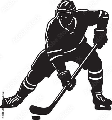 Photography "American Ice Hockey Team Silhouette Emblem | Winged Sports Crest Design"