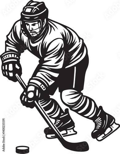 Photography "American Ice Hockey Team Silhouette Emblem | Winged Sports Crest Design"