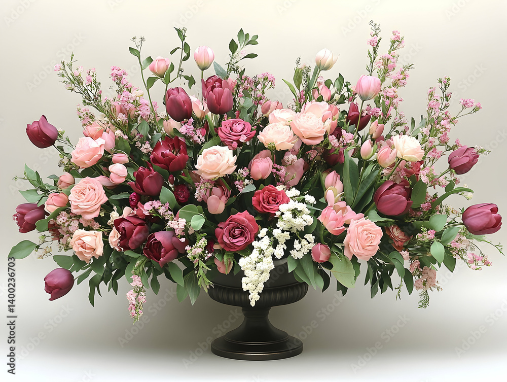 Fototapeta premium Elegant floral arrangement in a dark vase (1)