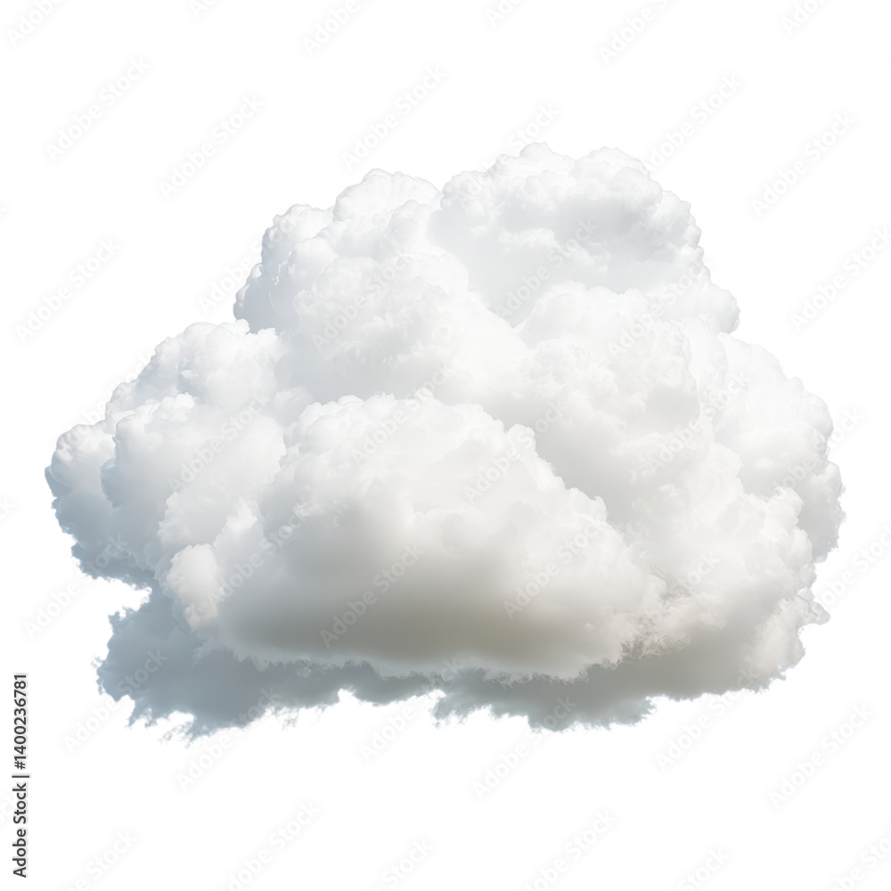 A fluffy white cloud with a soft, billowy texture. A fluffy white cloud with a soft, billowy texture.