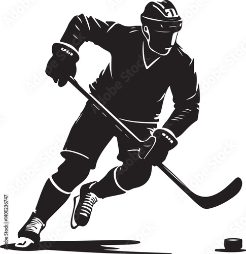 Photography "American Ice Hockey Team Silhouette Emblem | Winged Sports Crest Design"