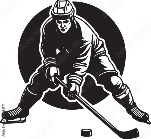 Photography "American Ice Hockey Team Silhouette Emblem | Winged Sports Crest Design"