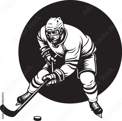 Photography "American Ice Hockey Team Silhouette Emblem | Winged Sports Crest Design"