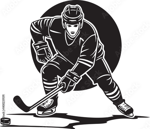 Photography "American Ice Hockey Team Silhouette Emblem | Winged Sports Crest Design"