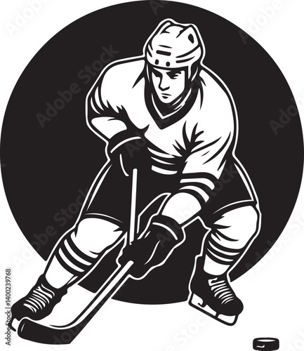 Photography "American Ice Hockey Team Silhouette Emblem | Winged Sports Crest Design"