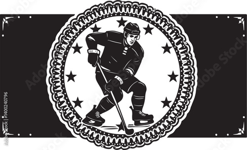 Photography "American Ice Hockey Team Silhouette Emblem | Winged Sports Crest Design"