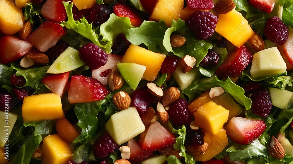 Fresh & Vibrant: Close-Up of a Colorful Mixed Salad Full of Flavor Fresh & Vibrant: Close-Up of a Colorful Mixed Salad Full of Flavor