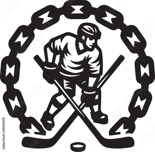 Photography American Ice Hockey Team Silhouette Emblem | Winged Sports Crest Design