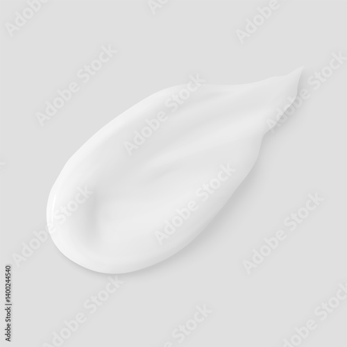 White daily facial moisturizer cream smear texture realistic vector illustration