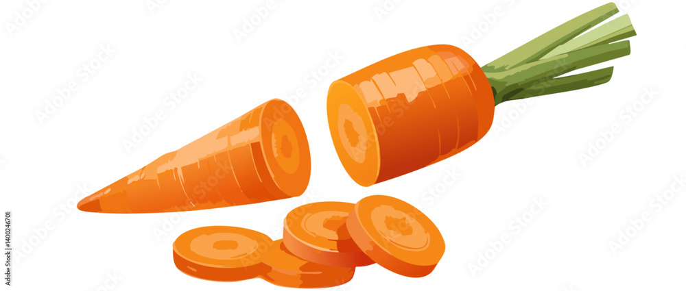 falling vector carrots on white background icon design