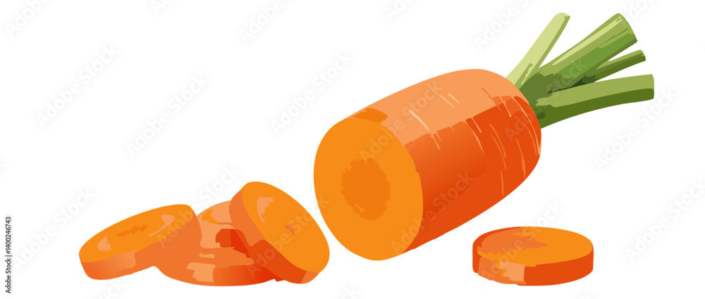 falling vector carrots on white background icon design