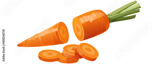 Obraz na płótnie falling vector carrots on white background icon design w salonie