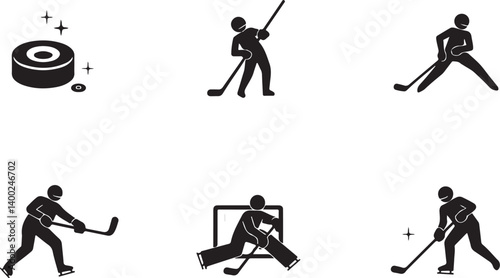 Sticker "American Hockey Player Silhouette SVG | Custom Jersey Number & Flag Background"