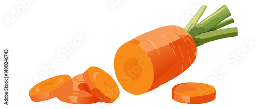 Obraz na płótnie falling vector carrots on white background icon design w salonie