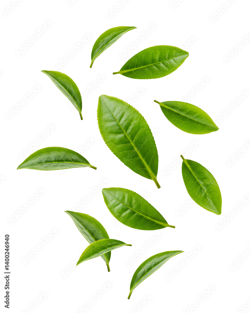 Naklejka premium green leaves isolated on white background