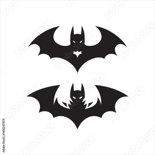 bat vector silhouette clip art line art logo
