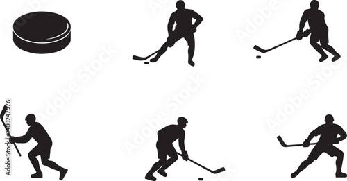 Sticker "American Hockey Player Silhouette SVG | Custom Jersey Number & Flag Background"