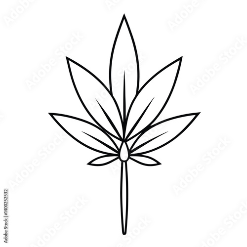 dodder flower line art vector on white background