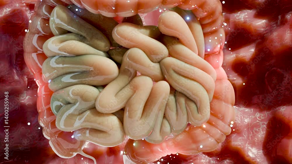 irritable bowel syndrome (IBS) Treatment, Medications for Functional bowel disorder or Gastrointestinal, Gut-brain axis, Laxatives for IBS, Abdominal Pain, Bloating and Cramps and Gas, 3d render