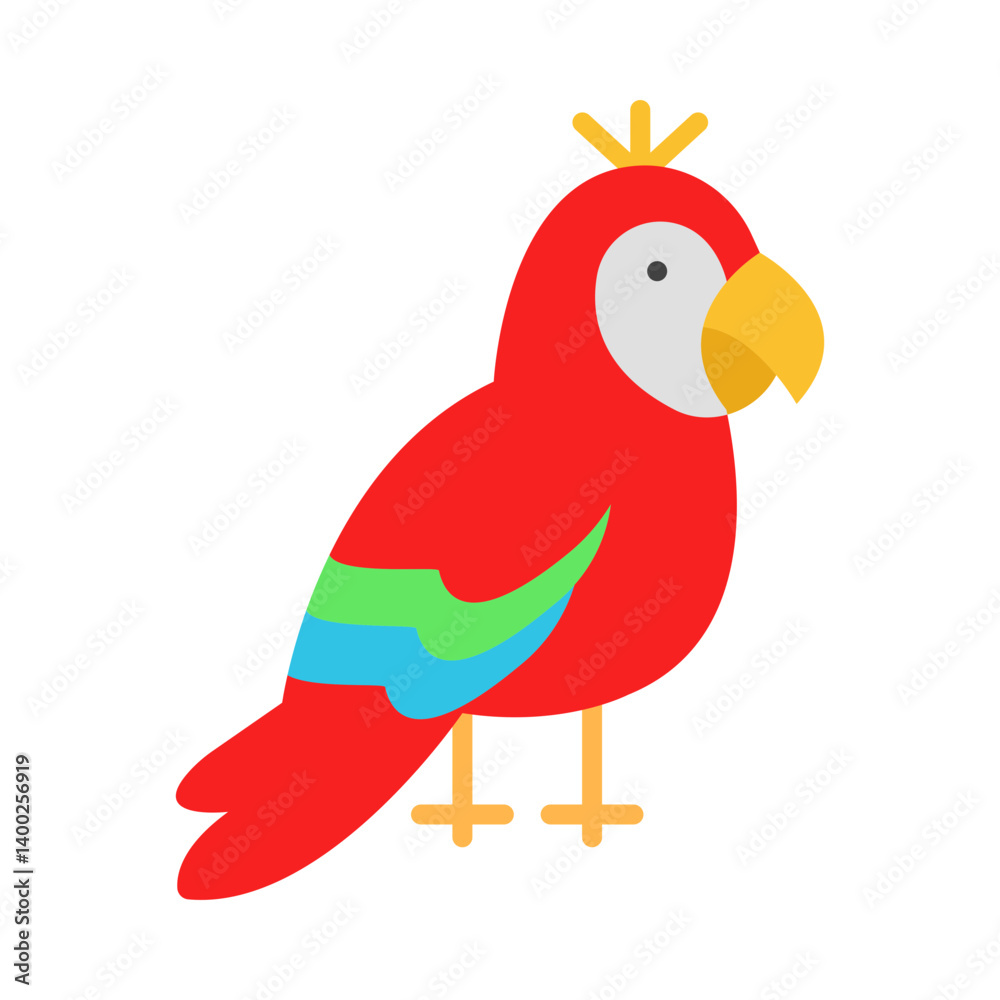 Fototapeta premium Parrot flat icon