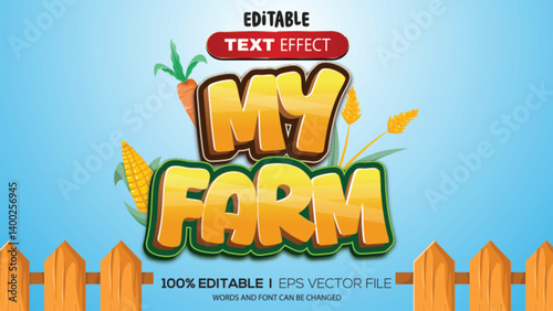 3d text effect farming theme