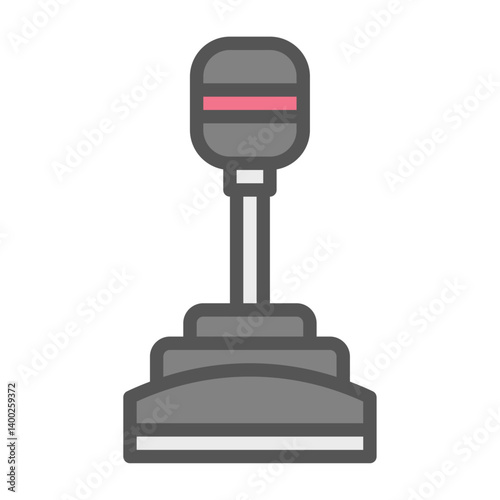 transmission filled outline icon. gear shift color line illustration.