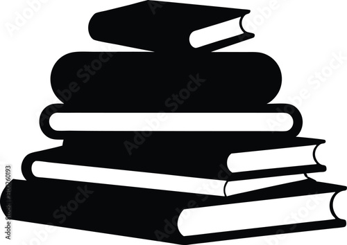 stack of black books silhouette vector,Books icon