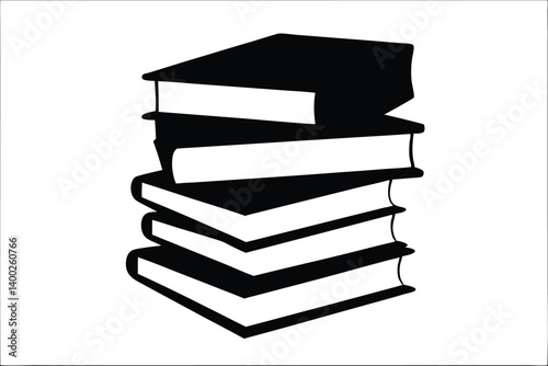 stack of black books silhouette vector,Books icon