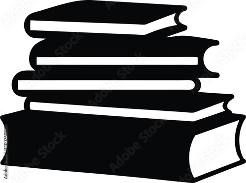 stack of black books silhouette vector,Books icon