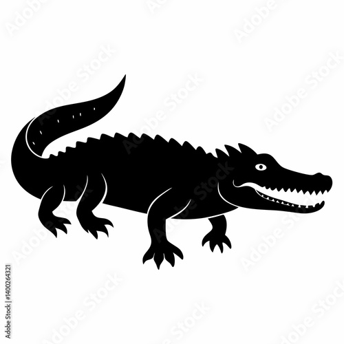Crocodile Silhouette Logo Design