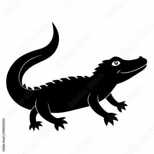 Crocodile Silhouette Logo Design