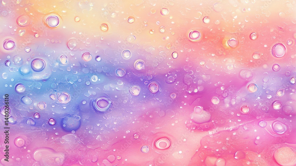 Colorful abstract background with water droplets on a soft pastel gradient, ideal for design use Colorful abstract background with water droplets on a soft pastel gradient, ideal for design use