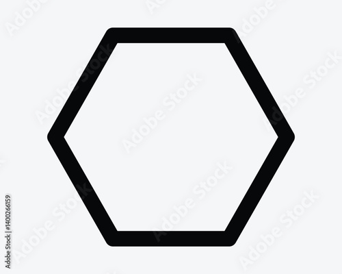 Hexagon Shape Outline Icon Geometric Geometry Hexagonal Border Polygon Graphic Vector Six Sides 6 Corner Frame Sign Symbol Artwork Illustration Blank Empty