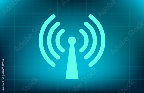 vector icon on blue background with gradient