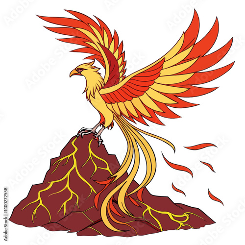 Phoenix Bird Cartoon Illustration