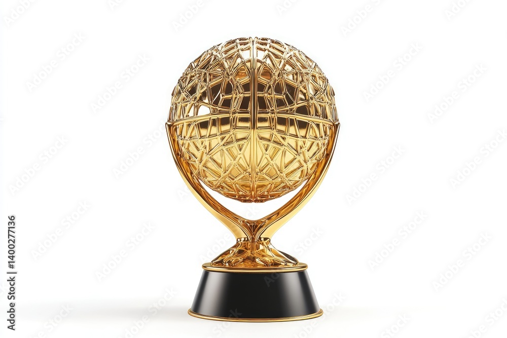 Golden Globe Trophy on Display Isolated Perfect for Awards Ceremony Golden Globe Trophy on Display Isolated Perfect for Awards Ceremony