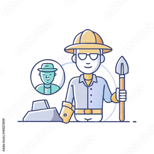 archaeologist icon, archaeologist vector illustration-simple illustration of archaeologist, perfect for archaeologist logos and icons
