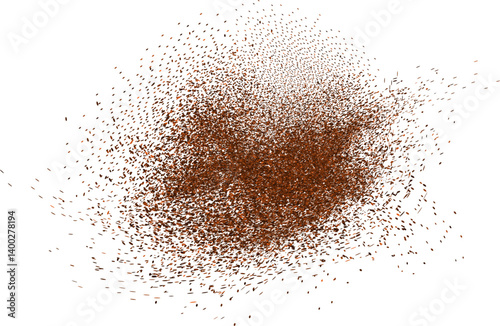  Chocolate and coffee powder, scattered cocoa on a light background. 