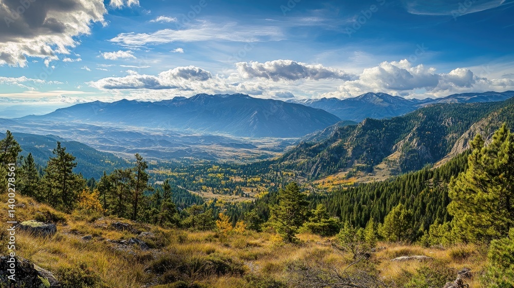 Scenic viewpoint with vast mountain vistas Scenic viewpoint with vast mountain vistas