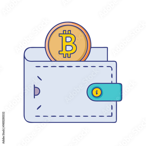 bitcoin wallet icon, bitcoin wallet vector illustration-simple illustration of bitcoin wallet, perfect for bitcoin wallet logos and icons