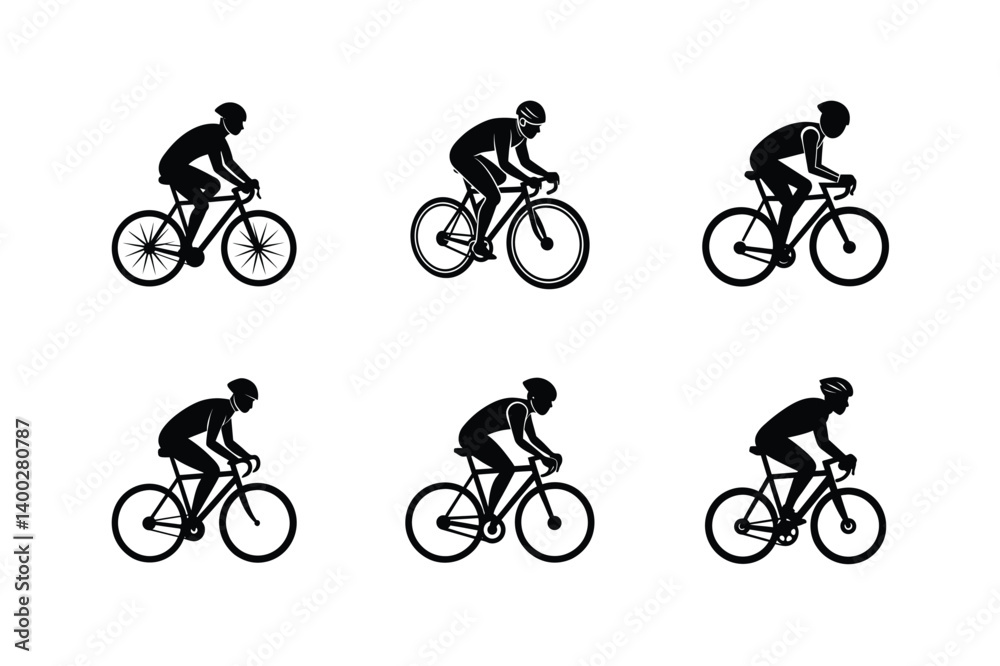 Fototapeta premium cyclist bike vector art silhouette
