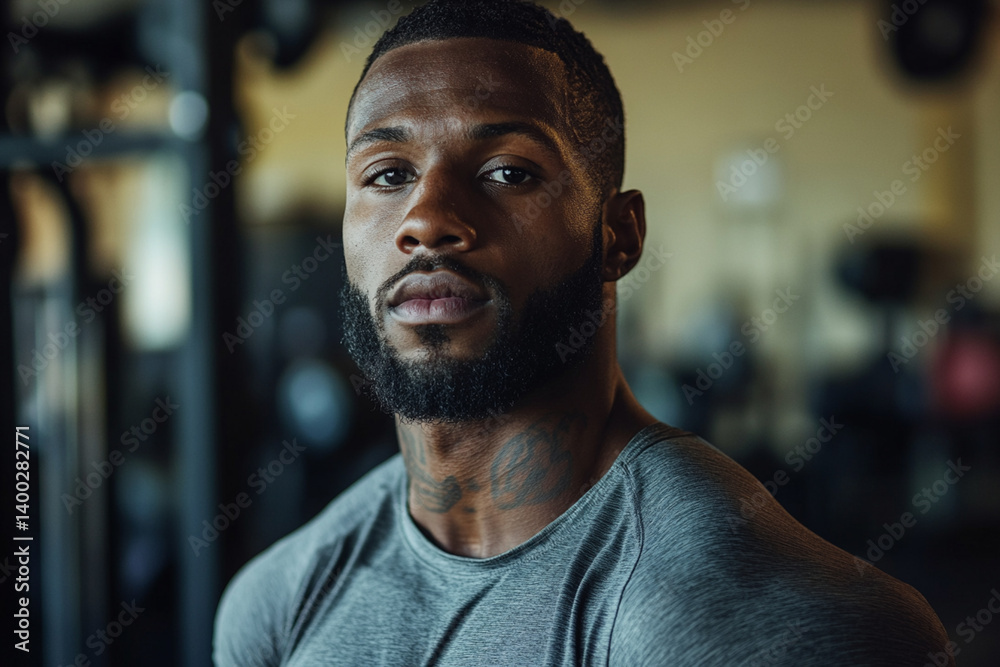 Portrait of an athlete in the gym after a hard workout Portrait of an athlete in the gym after a hard workout