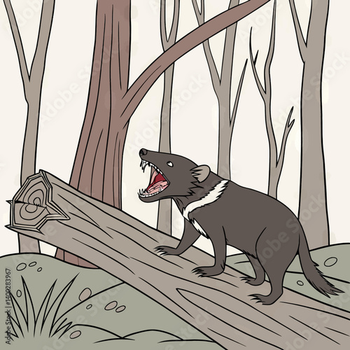 Cartoon Tasmanian Devil Roar Wildlife