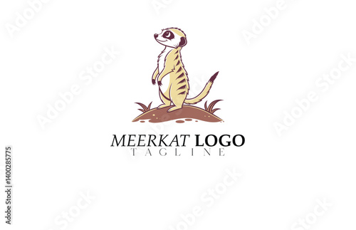 Silhouette Meerkat Logo Vector – Striking Black & White Animal Icon for Minimal Branding, Wilderness Club, Print Design or Ethical Product Packaging.
